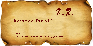 Kretter Rudolf névjegykártya